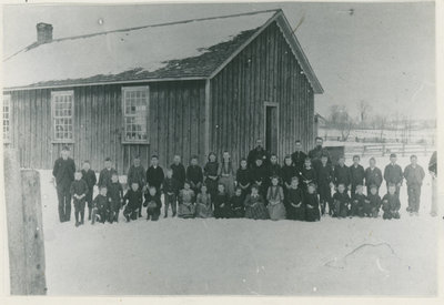Photograph of the Little Red Schoolhouse in Philipsville Ontario c.1910