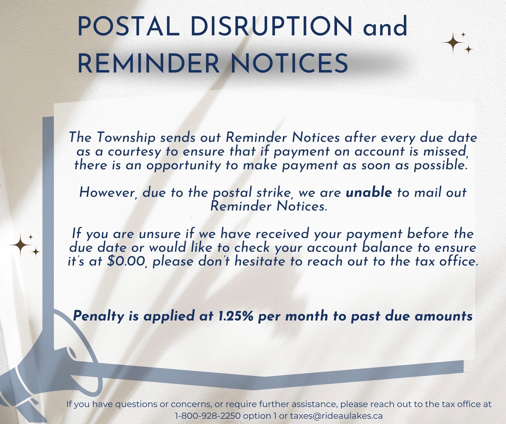 ReminderNoticesDuringPostalStrike