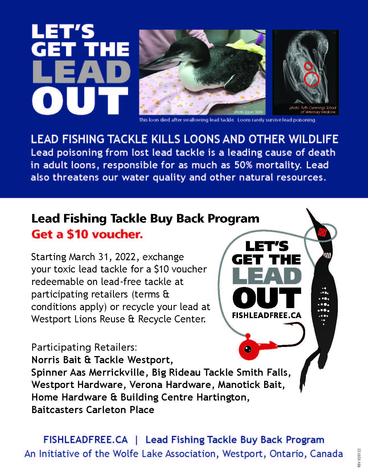 Wolfe Lake Association Lead Fishing Tackle Buy Back Program Poster