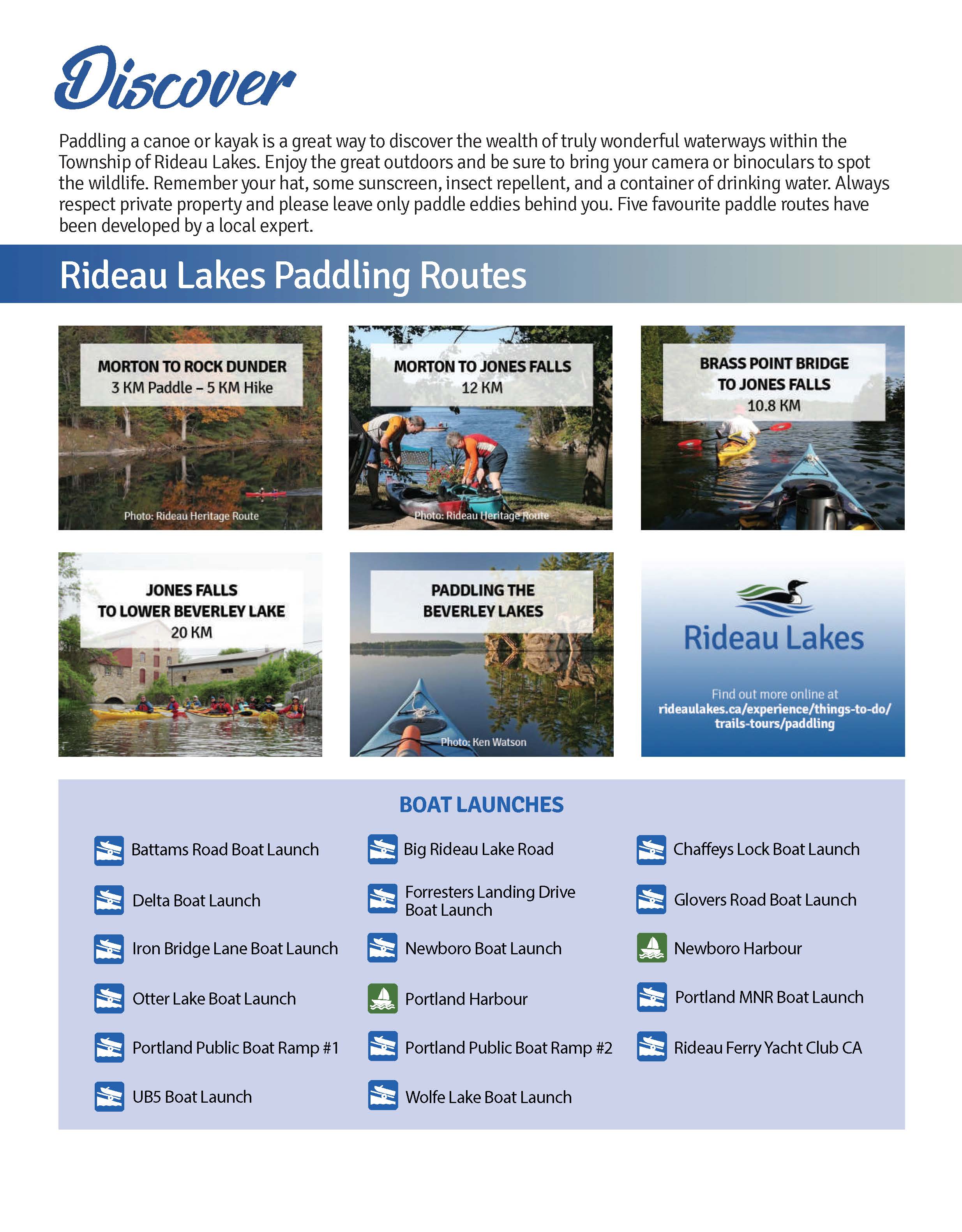 6 Final Paddling Discover Rideau Lakes Business and Heritage Tour 2022 Picnic Guide
