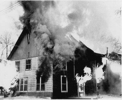 Otter Creek Cheese Factory Fire c 1970