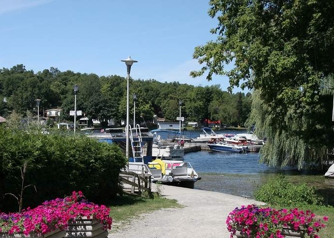 Public Dock in Portland, on Big Rideau Lake.   Rideau Canal World Heritage Site, Ontario, Canada